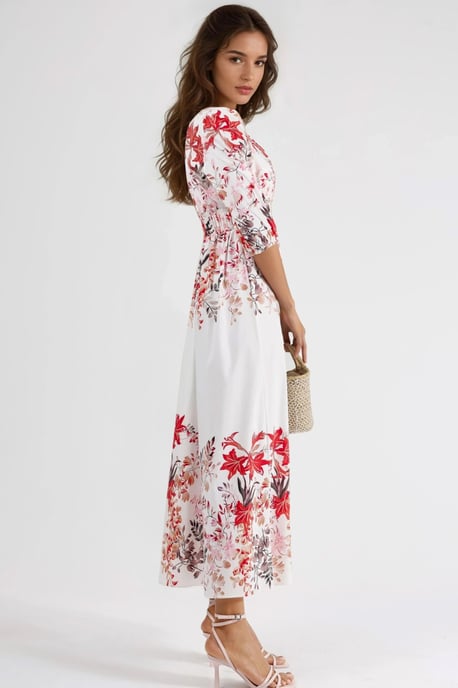 Blumen V-Ausschnitt Maxi-Kleid - Image 3