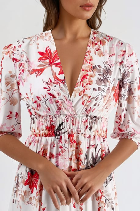 Blumen V-Ausschnitt Maxi-Kleid - Image 5