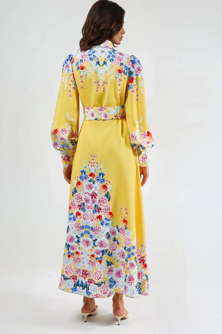 Blumiges Maxikleid mit Knopfverschluss - Image 3