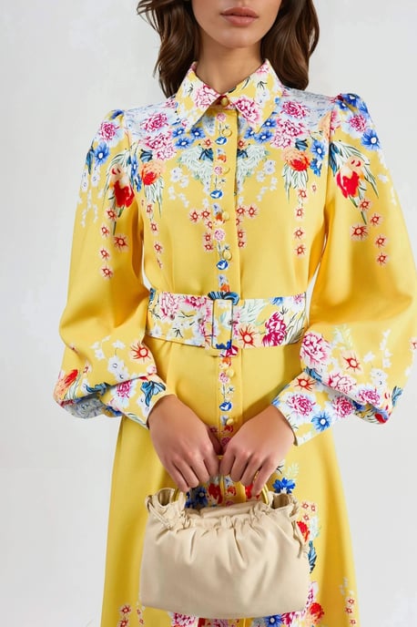 Blumiges Maxikleid mit Knopfverschluss - Image 6