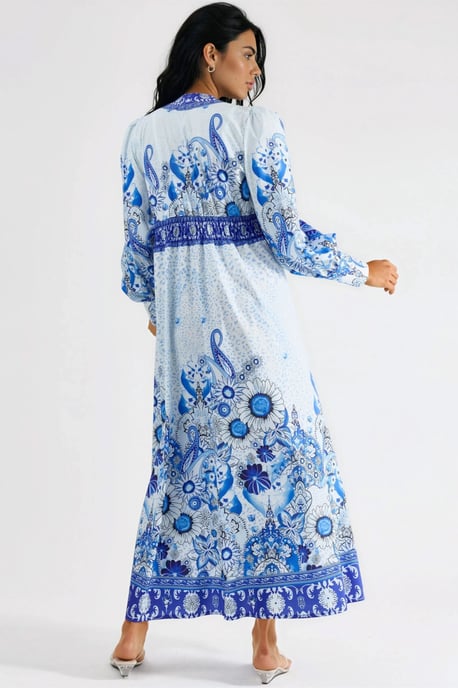 Floral Maxi-Kleid mit paneeliertem Design - Image 3