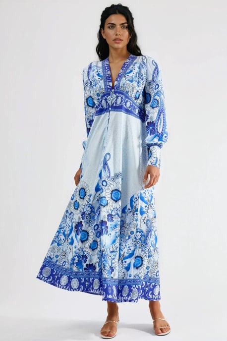 Floral Maxi-Kleid mit paneeliertem Design - Image 6