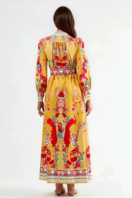 Blumen-Midi-Kleid mit Gürtel - Image 3
