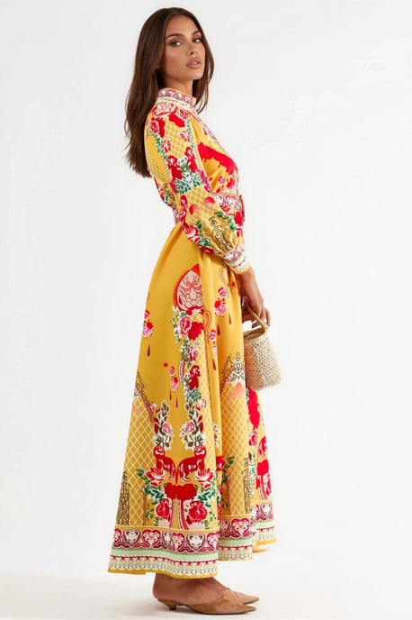Blumen-Midi-Kleid mit Gürtel - Image 4