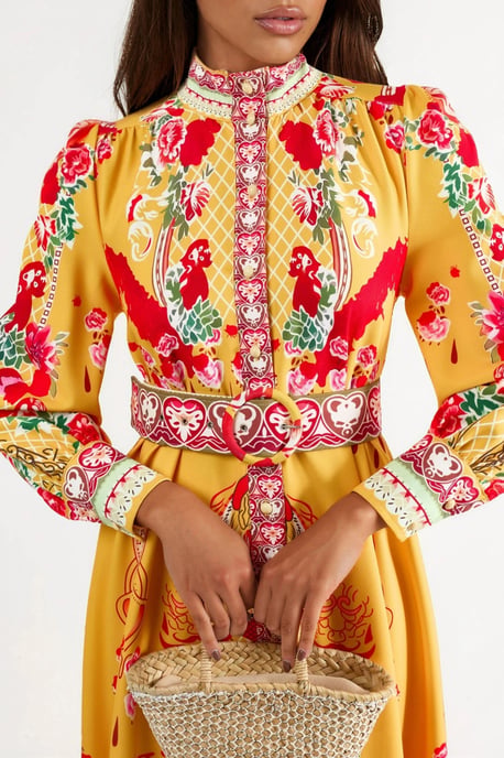 Blumen-Midi-Kleid mit Gürtel - Image 6