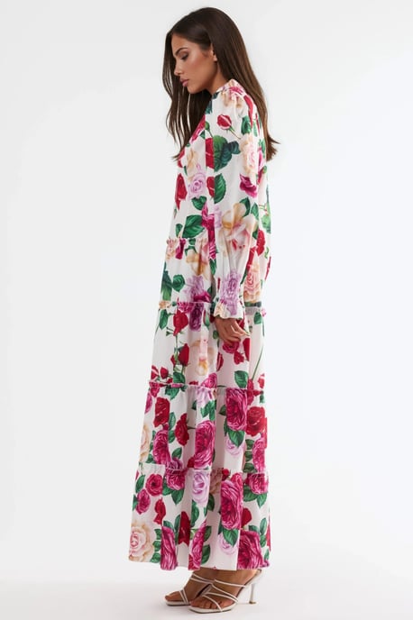 Blumen-Midi-Kleid mit Rundhalsausschnitt - Image 3