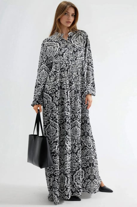 Bequemes Gemustertes Maxi-Kleid - Image 1