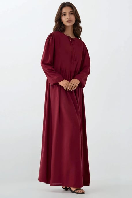 Maxikleid mit A-Linien-Schnitt und Rundhalsausschnitt - Image 4