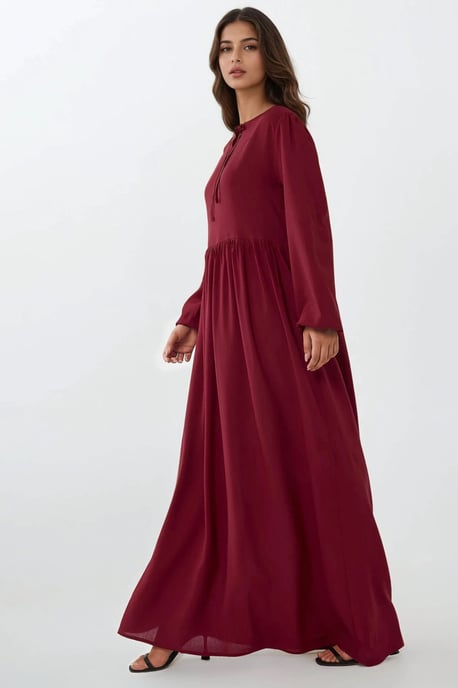 Maxikleid mit A-Linien-Schnitt und Rundhalsausschnitt - Image 5