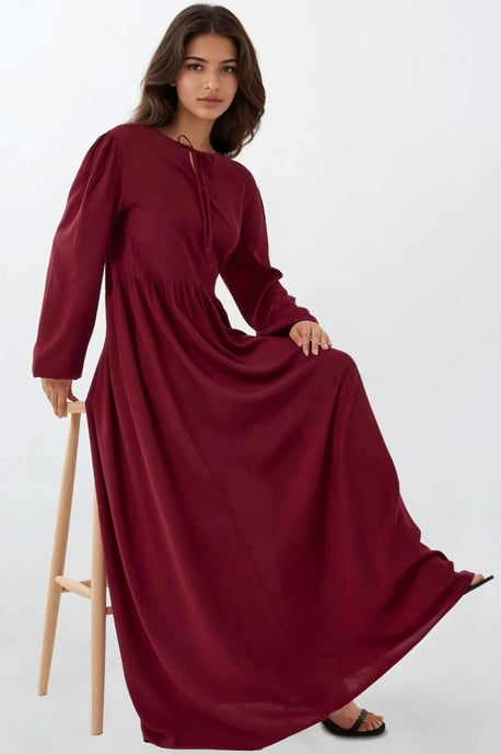 Maxikleid mit A-Linien-Schnitt und Rundhalsausschnitt - Image 6