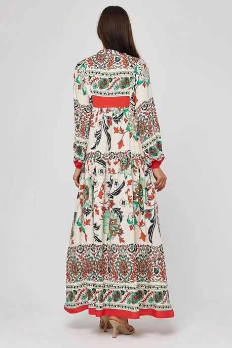Bedrucktes Langarm-Viskose-Maxi-Kleid - Image 3