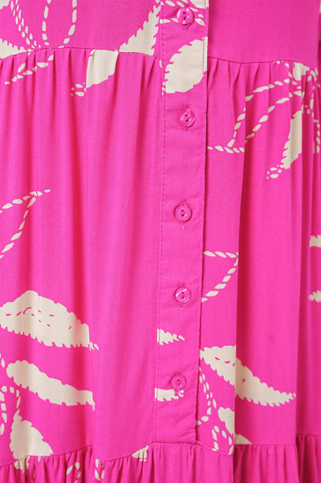 Gemustertes V-Ausschnitt Maxikleid - Image 5