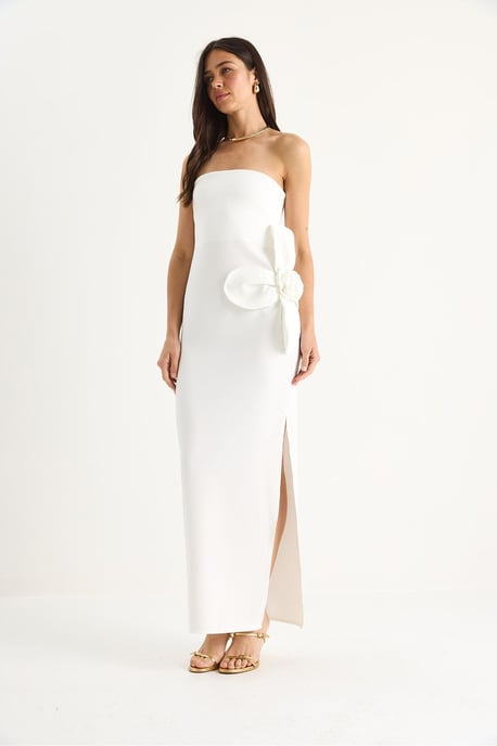 Trägerloses Blumenkleid Maxi mit Schleifendetail - Image 2