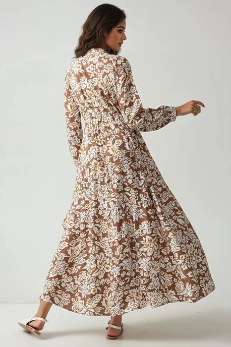 Bedrucktes Maxikleid mit Hemdkragen - Image 6