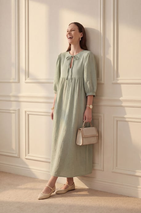 Maxikleid mit Schleifendetail und lockerer Passform - Image 3