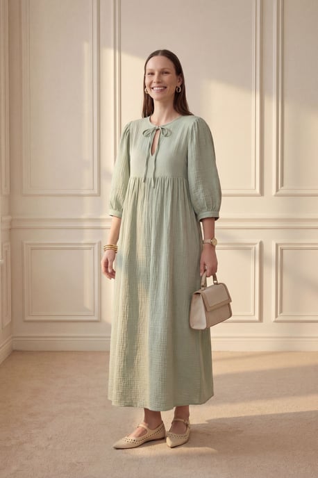 Maxikleid mit Schleifendetail und lockerer Passform - Image 4