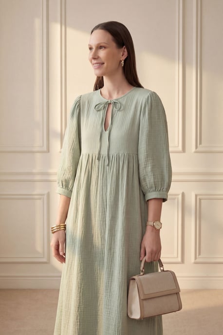 Maxikleid mit Schleifendetail und lockerer Passform - Image 5