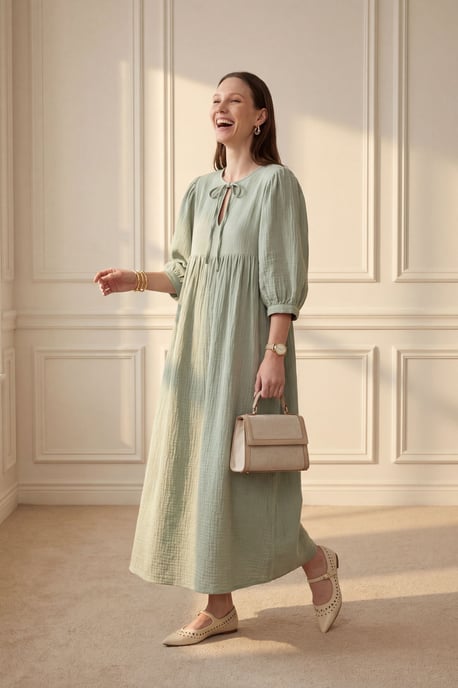 Maxikleid mit Schleifendetail und lockerer Passform - Image 6