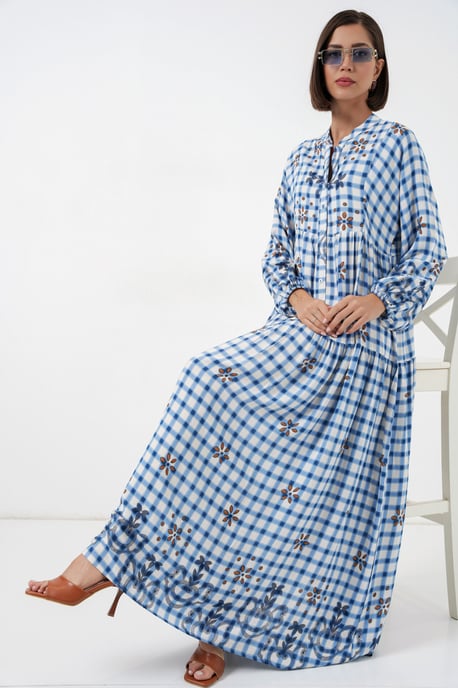 Musterhaftes V-Ausschnitt Maxikleid - Image 2