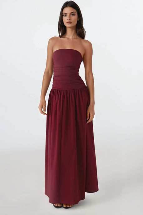 Trägerloses Maxikleid Detail - Image 4