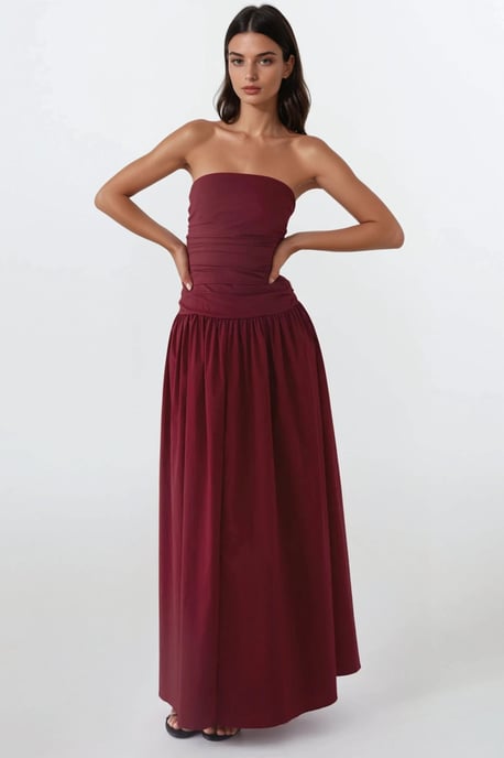 Trägerloses Maxikleid Detail - Image 6