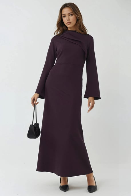 Drapiertes Maxi-Kleid mit Details - Image 1