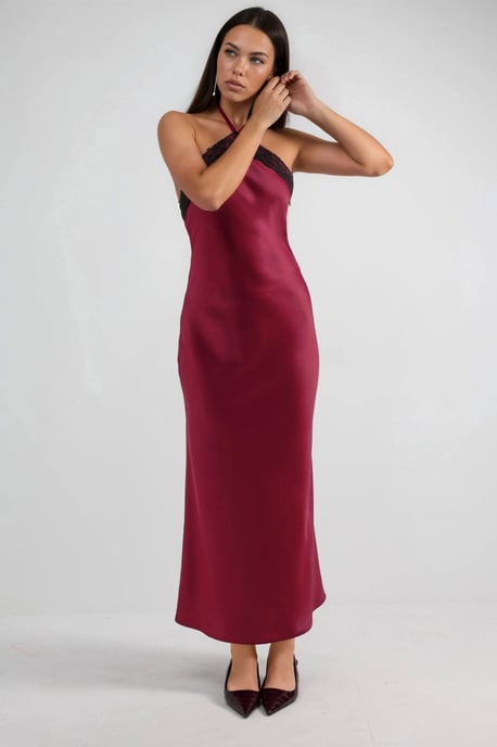 Maxikleid mit Halsband und Spitzenverzierung - Image 6