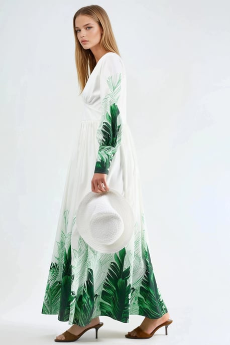 Tropisches Blumenmuster Maxikleid - Image 3