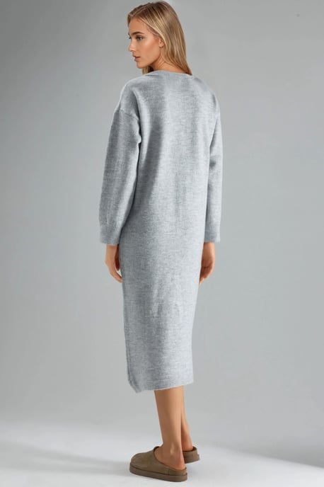Rippstrick-Polo-Kragen Maxi-Strickkleid - Image 3