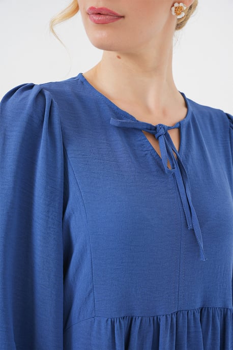 Gemustertes Maxikleid mit Schleife - Image 5