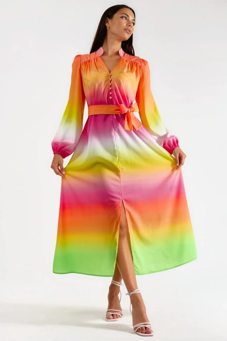 Ombre Maxikleid mit Gürtel - Image 1