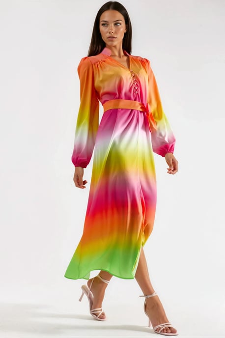 Ombre Maxikleid mit Gürtel - Image 2