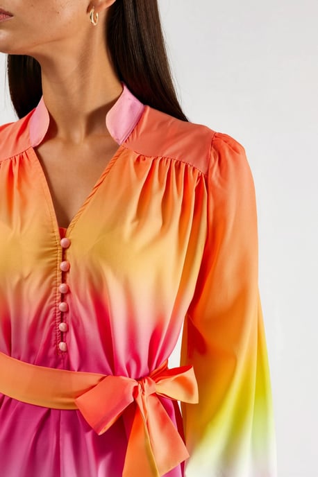 Ombre Maxikleid mit Gürtel - Image 5