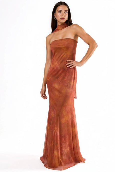 Trägerloses Blüten-Midi-Kleid - Image 4