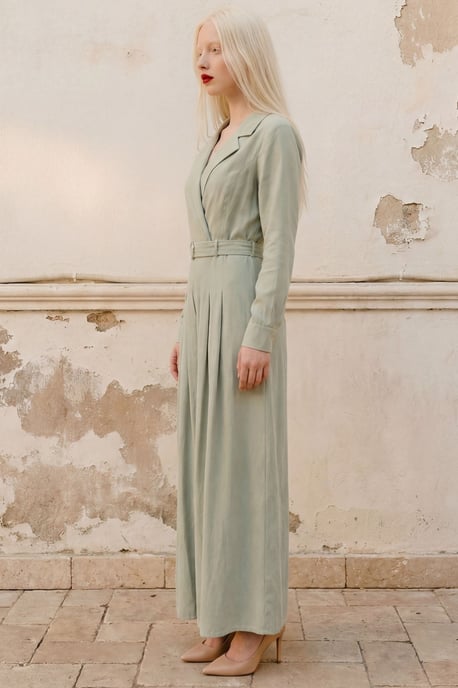 Gürteltui Langarm-Maxikleid - Image 2