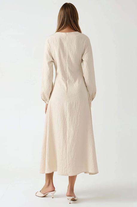 Strukturiertes Maxikleid mit Rundhalsausschnitt - Image 4