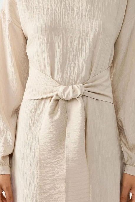 Strukturiertes Maxikleid mit Rundhalsausschnitt - Image 6