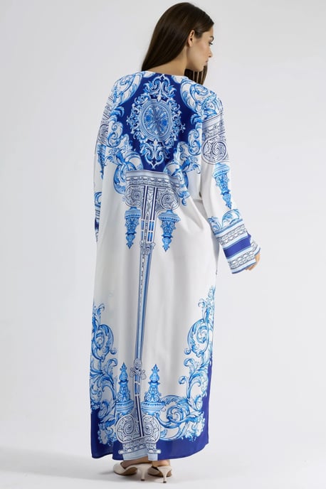 Gemustertes Maxikleid mit V-Ausschnitt - Image 3