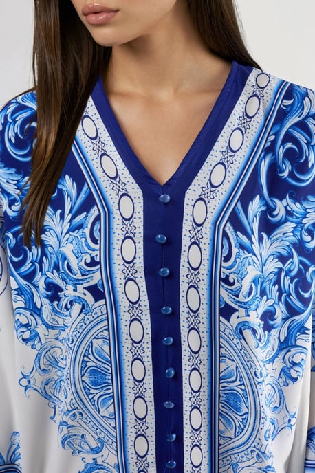 Gemustertes Maxikleid mit V-Ausschnitt - Image 5
