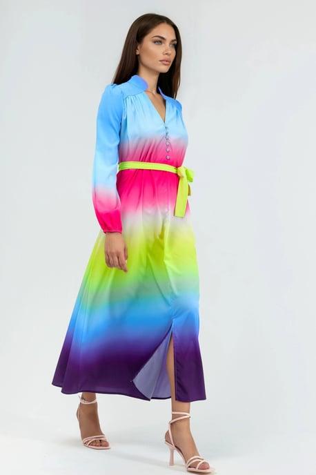 Ombre Maxikleid mit Gürtel - Image 2