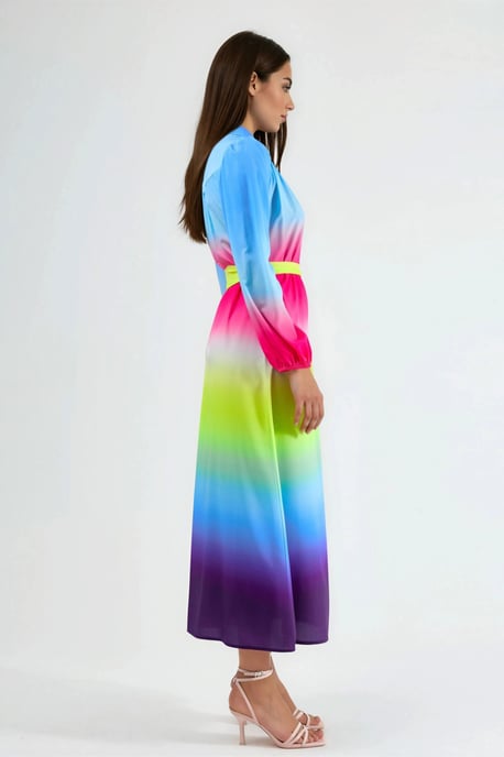 Ombre Maxikleid mit Gürtel - Image 4