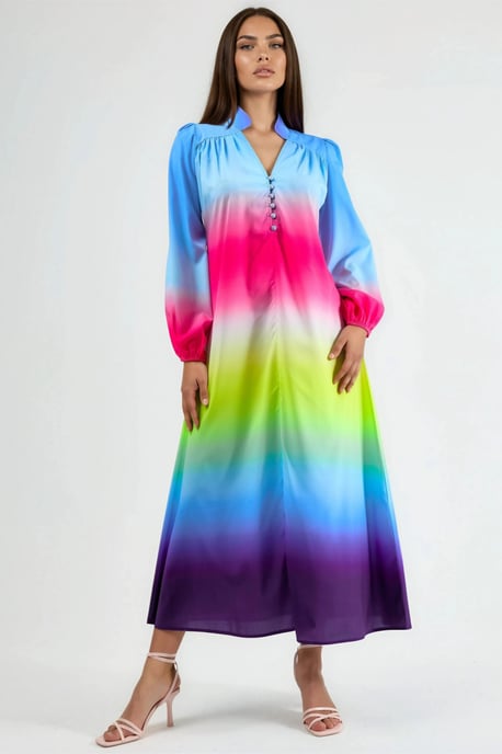 Ombre Maxikleid mit Gürtel - Image 5