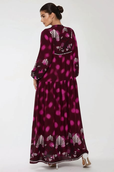 Bedrucktes Langarm-Viskose-Maxikleid - Image 5