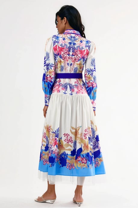 Blumen-Maxi-Kleid mit Gürtel - Image 3