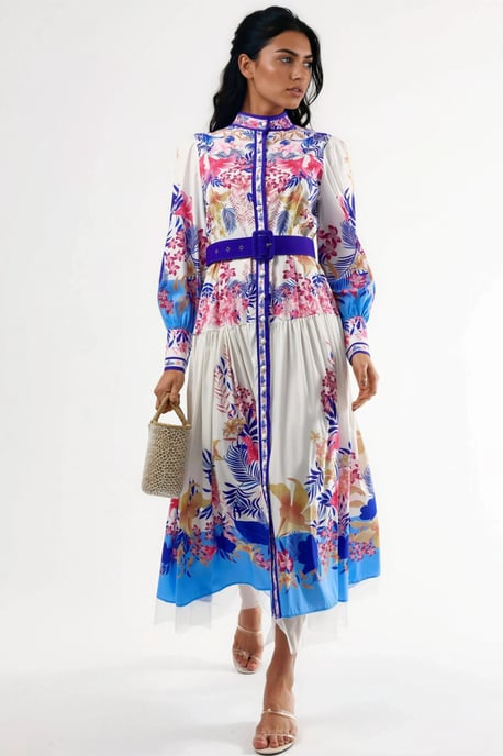 Blumen-Maxi-Kleid mit Gürtel - Image 4