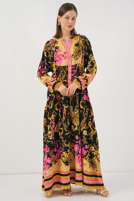 Muster Maxikleid mit V-Ausschnitt - Image 4