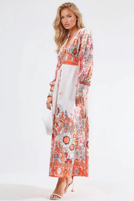 Blumenkleid im Maxistil mit Paneel-Design - Image 2