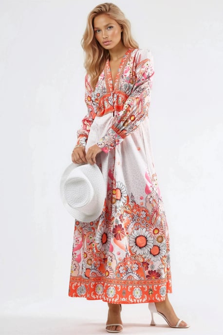 Blumenkleid im Maxistil mit Paneel-Design - Image 5