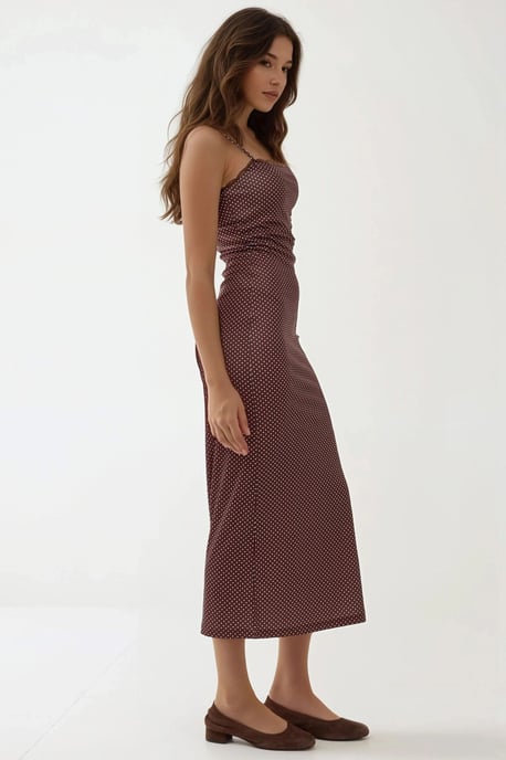 Maxikleid mit quadratischem Kragen und Spitzenverzierungen - Image 2