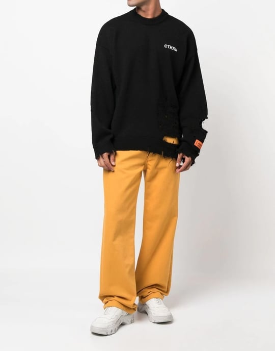 CTNMB Logo Shredded Knit Sweater - Image 2